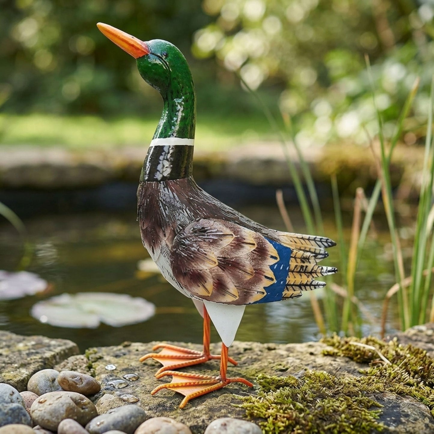 Decorative Metal Ornamental Duck Garden Ornament Outdoor Animal Sculpture