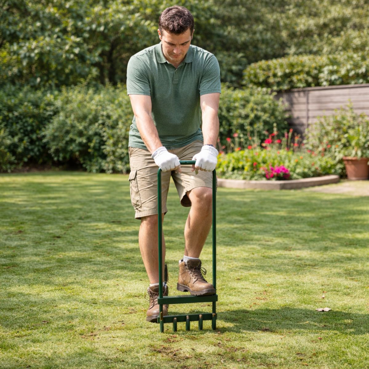 5 Prong Hollow Tine Lawn Aerator for Healthy Grass