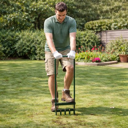 5 Prong Hollow Tine Lawn Aerator for Healthy Grass