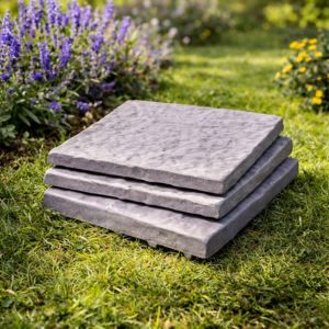 4 Pack Garden Stepping Stones – Durable Stone Effect Outdoor Path Tiles