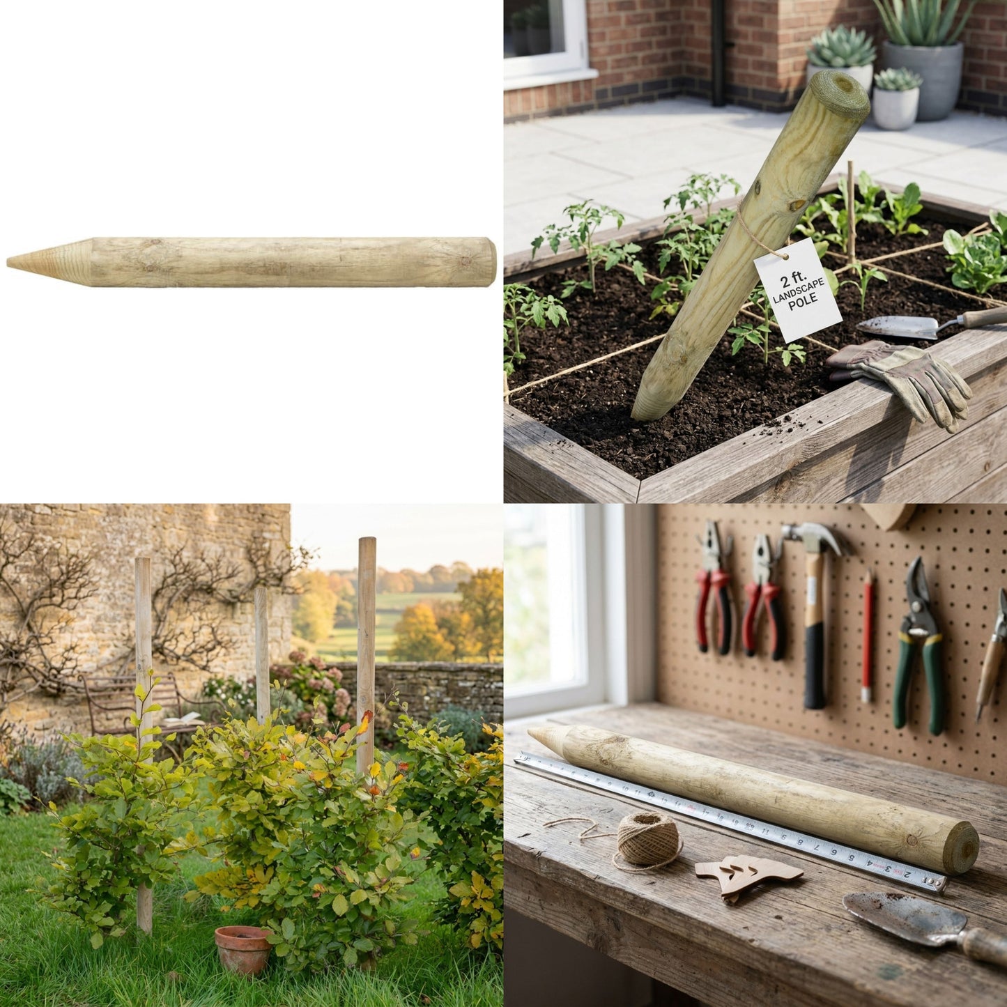 Wooden Garden Stake for Plants, Trees and Landscaping