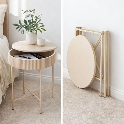 Modern Oak-Effect Bedside Table with Hidden Storage Drawer