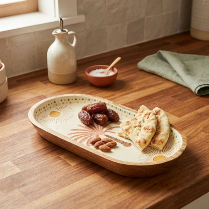 Mango Wood Oval Tray for Serving and Table Display