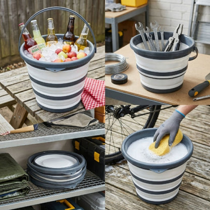 Collapsible Bucket with Handle for Camping and Cleaning