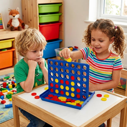Portable Four in a Line Game for Kids Family Travel Board Game