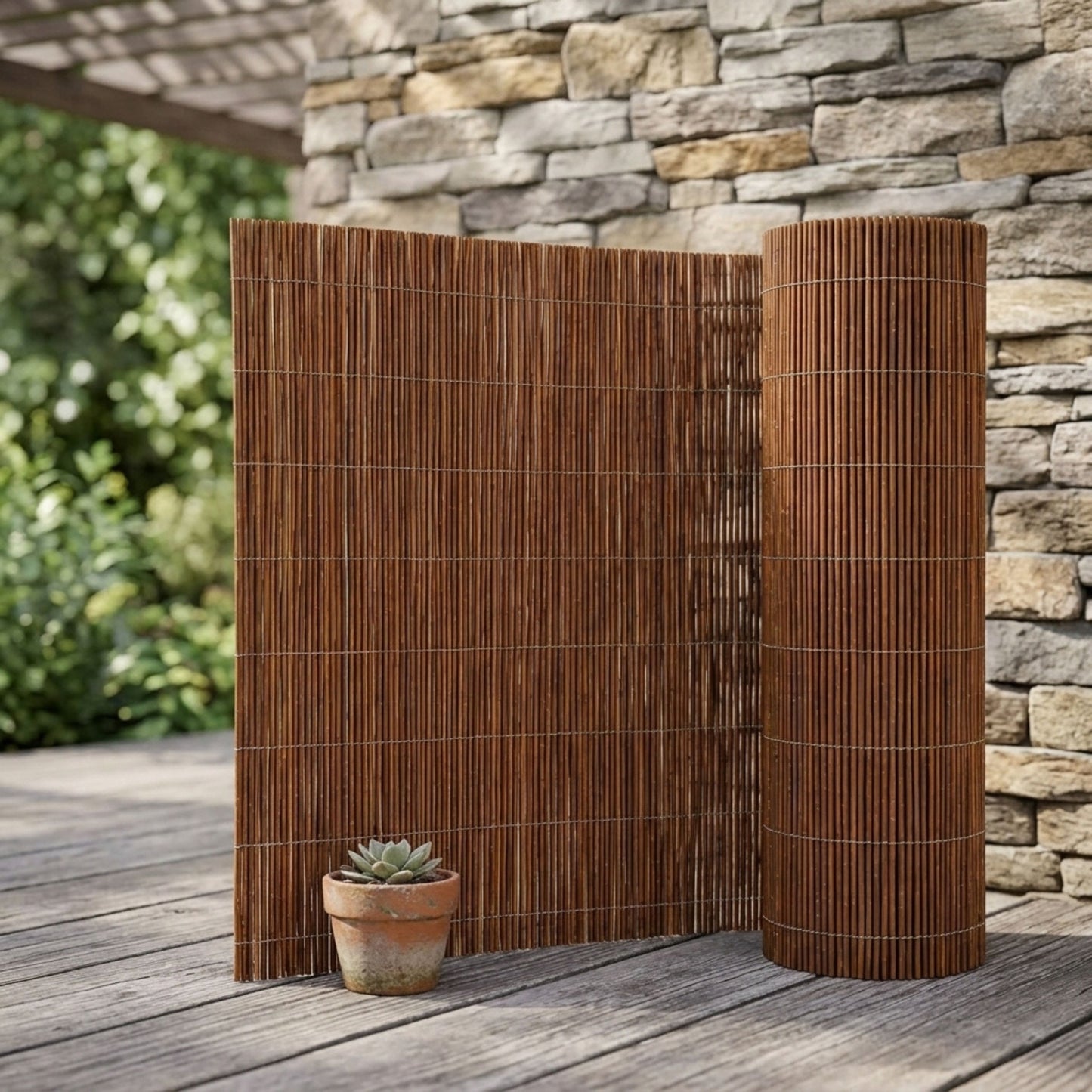 Natural Willow Fence Screening Roll For Garden