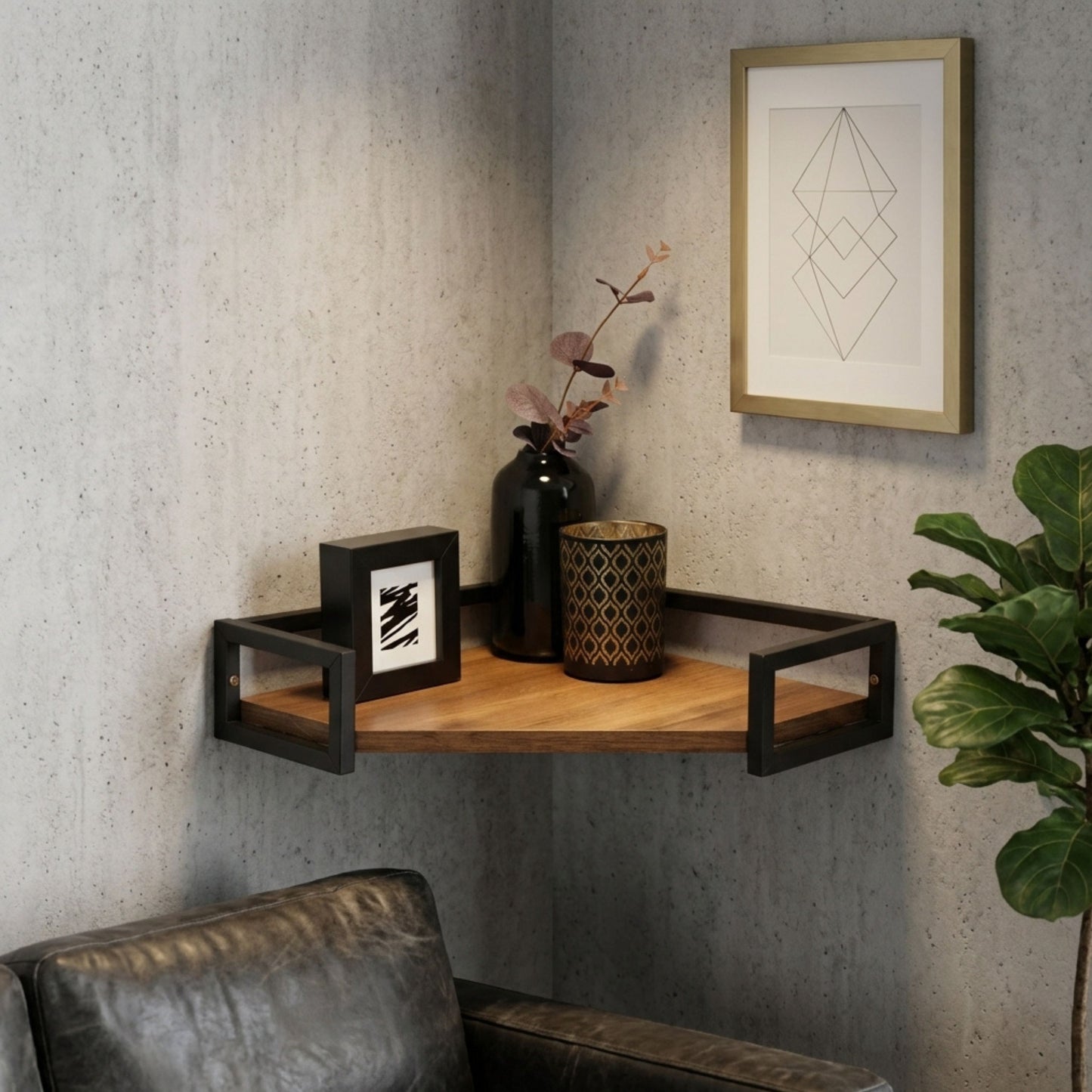 Modern Tromso Corner Floating Shelf