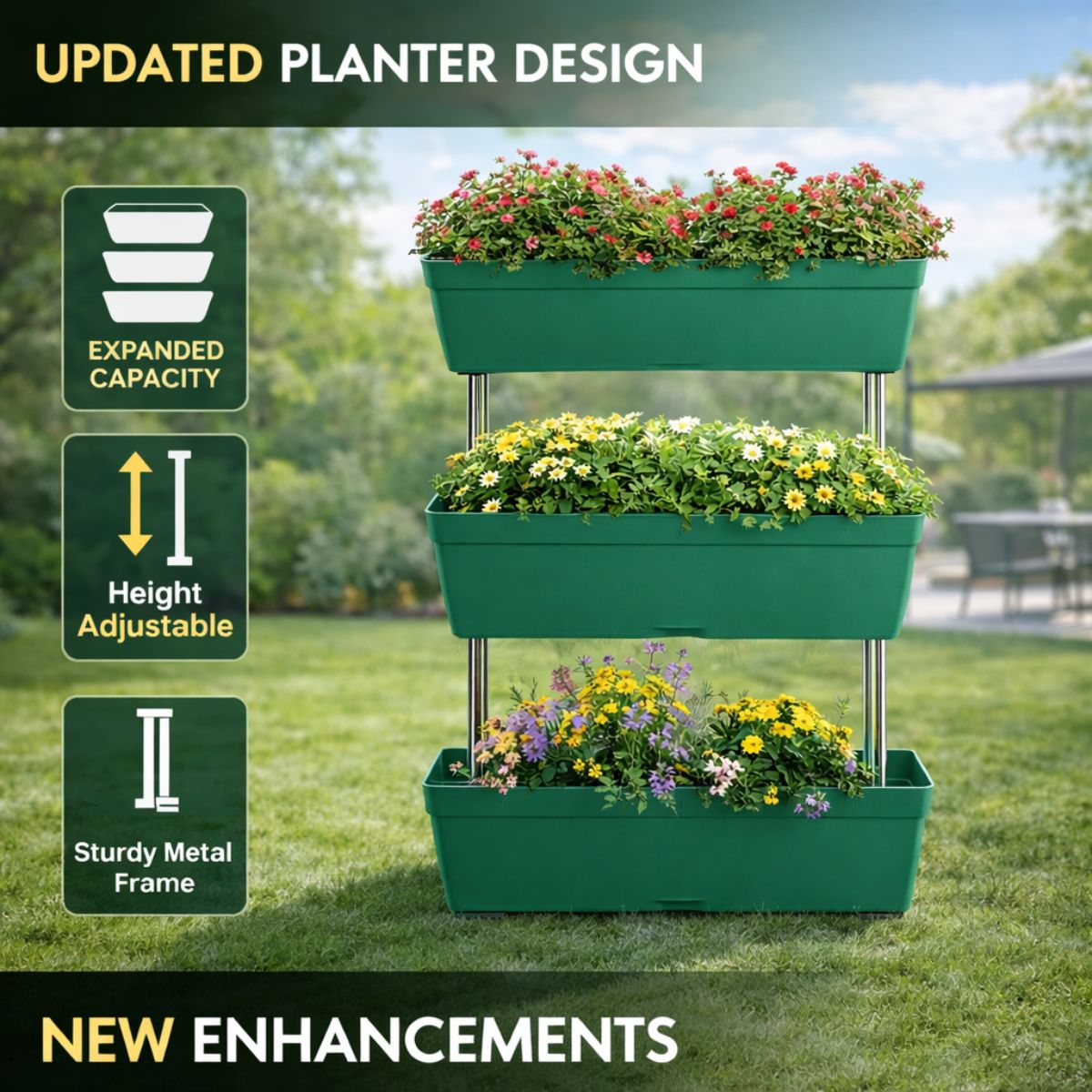3 Tier Garden Vegetable Planter Raised Bed Outdoor