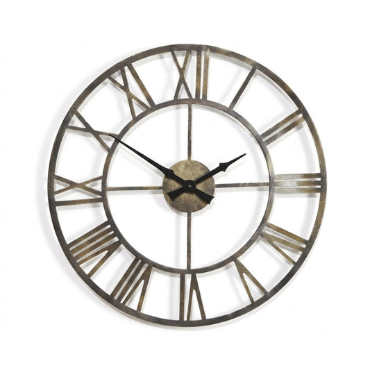 Large Metal Roman Numeral Wall Clock 50cm