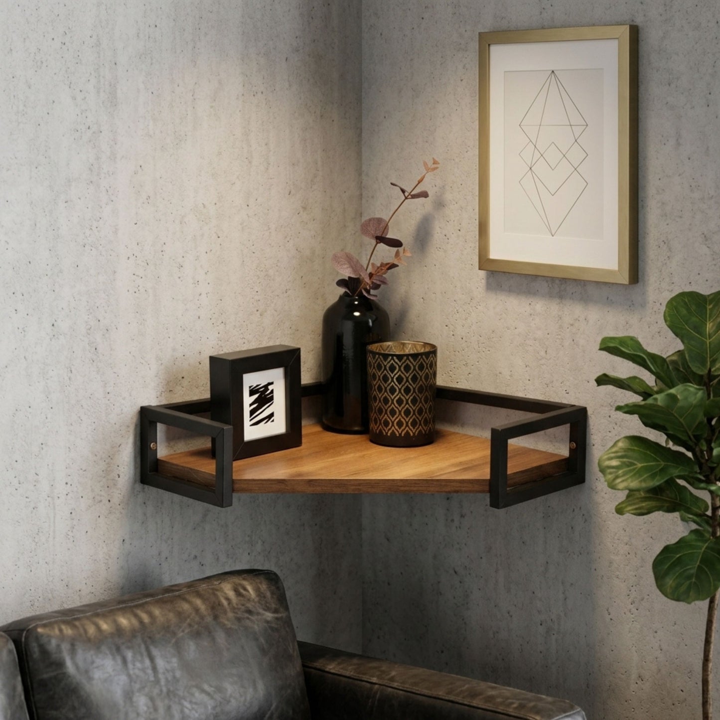 Modern Tromso Corner Floating Shelf