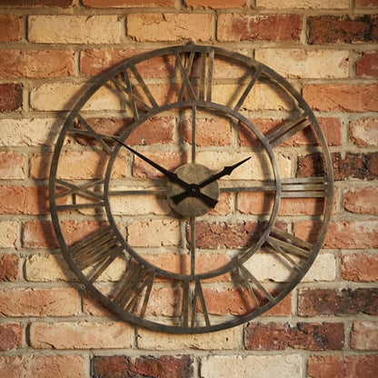 Large Metal Roman Numeral Wall Clock 50cm
