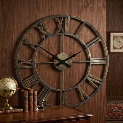Large Metal Roman Numeral Wall Clock 50cm