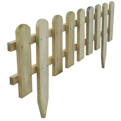 Natural Wooden Picket Fence Panel with Ground Spikes - 40 x 99cm