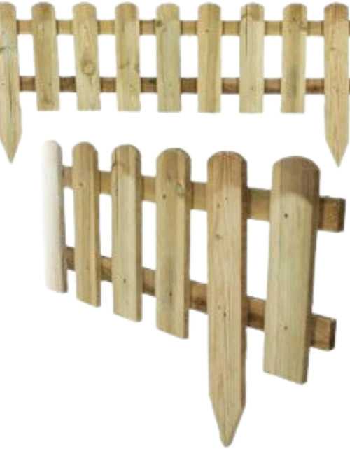 Load image into Gallery viewer, AAMEN Wooden Freestanding Picket Fence Panels – Natural Wood Decorative Garden Edging for Patios, Guest Houses &amp; Outdoor Spaces
