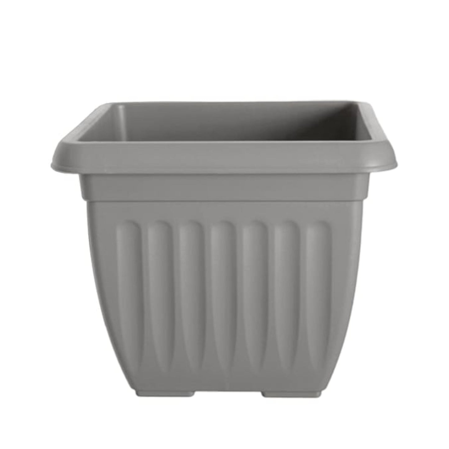 Athens Square Planter 40cm in Grey | Durable Plastic Garden Planter