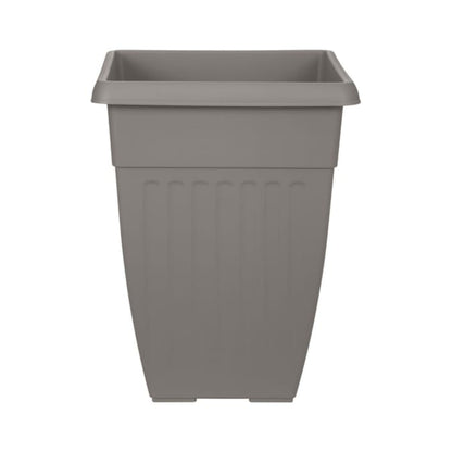 Tall Square Athens Planter 42cm Grey | Plastic Outdoor/Indoor Garden Pot