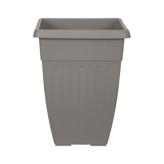 Tall Square Athens Planter 42cm Grey | Plastic Outdoor/Indoor Garden Pot