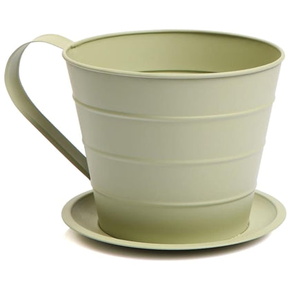 AAMEN Cup & Saucer Planter – Cute and Decorative Ceramic Pot for Tiny Plants, for Plant Lovers and Home Décor Enthusiasts, Air Plants, and Small Flowers