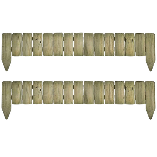 Wooden Edge Log Garden Lawn Border Edging Panel