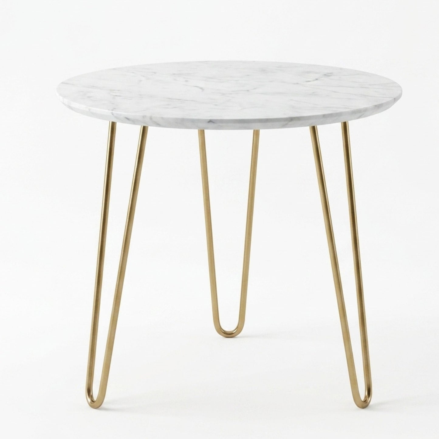 Modern Marble Coffee Table with Gold Hairpin Legs