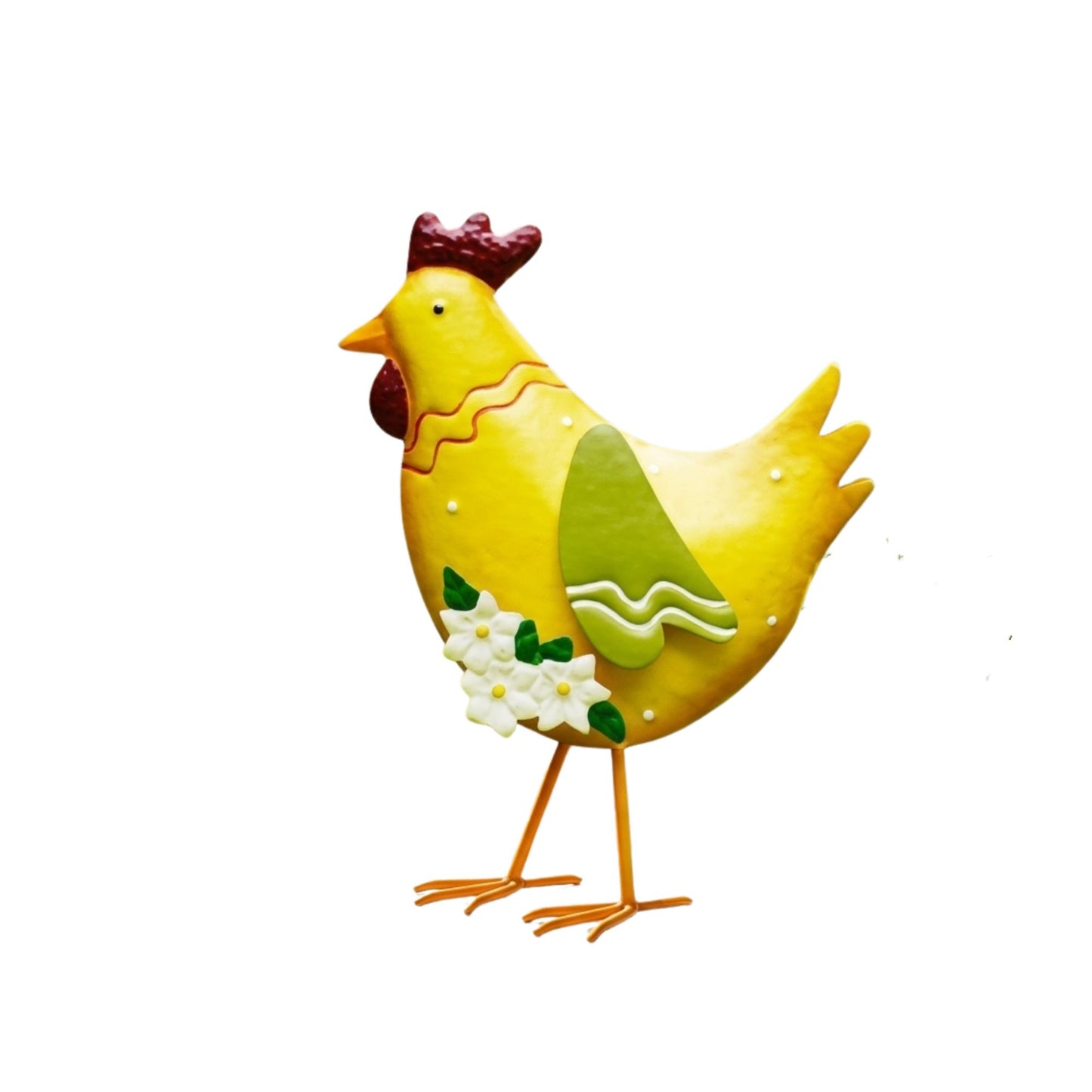 Metal Rooster Garden Statue Outdoor Rooster