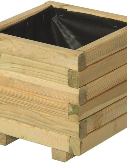 Load image into Gallery viewer, AAMEN Square Wooden Planter Box – Natural Timber Finish, Durable Hardwood for Outdoor Gardens &amp; Patios
