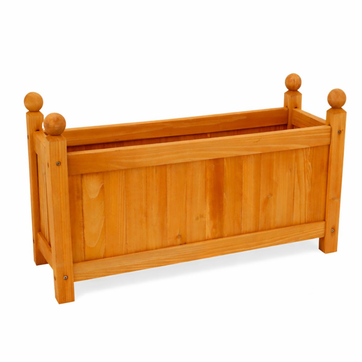 Wooden Rectangular Planter Box with PE Liner Outdoor Flower Pot