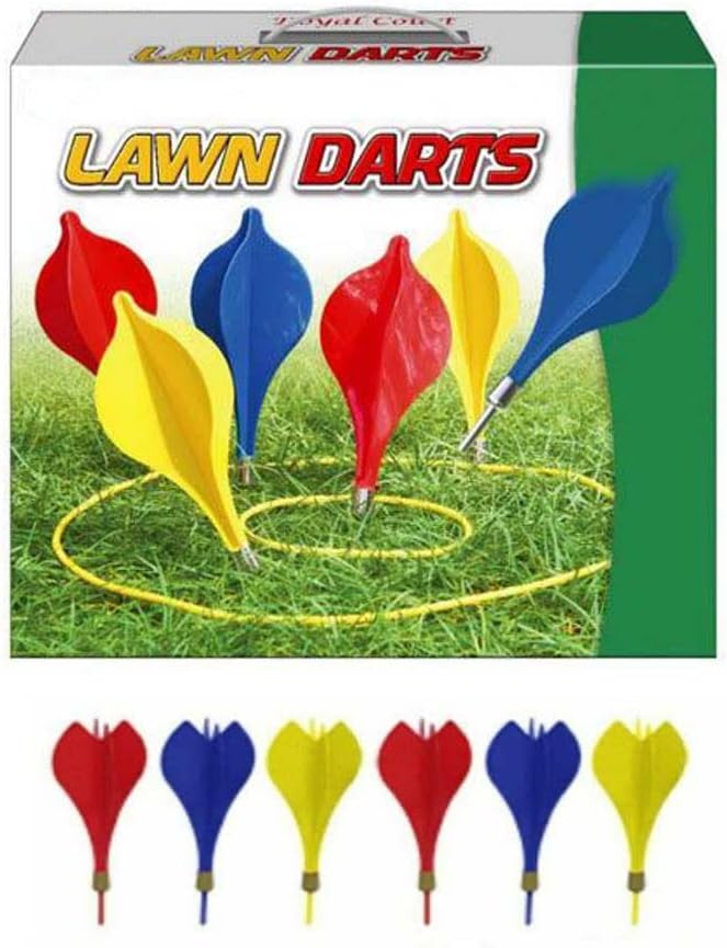 AAMEN Outdoor Garden Darts, Lawn Darts for Kids and Adults, Backyard Party Toy For Families - Multicolor