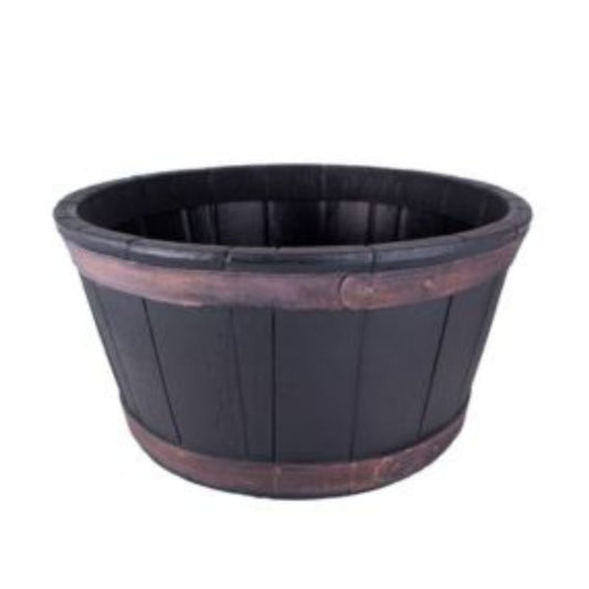 Large Oakwood Barrel Planter – Durable Outdoor & Garden Plant Pot