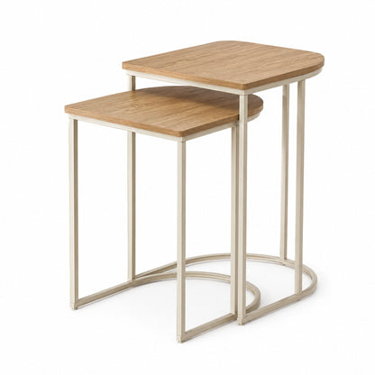 Nest of Tables Oak Effect Coffee and End Tables Space Saving