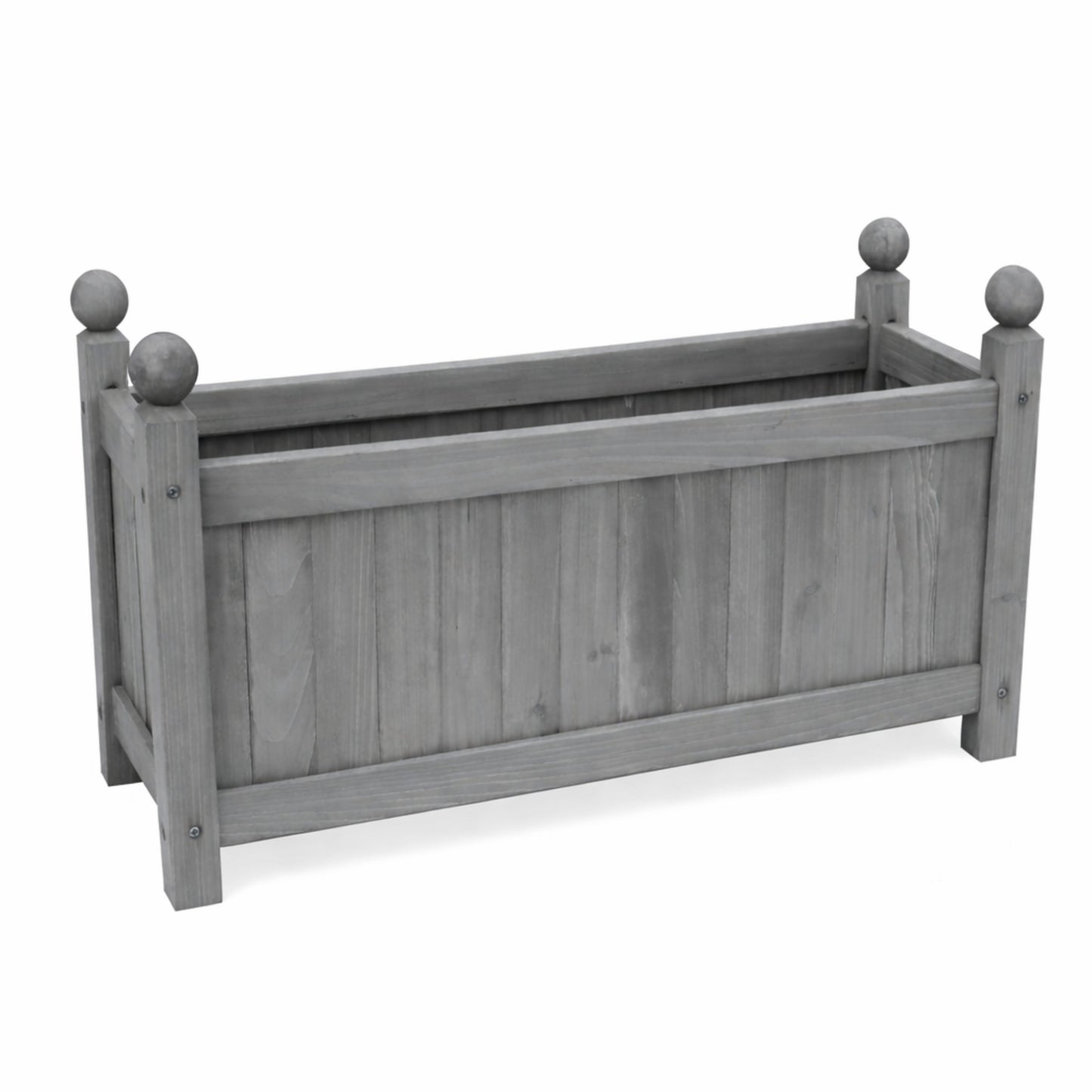 Wooden Rectangular Planter Box with PE Liner Outdoor Flower Pot