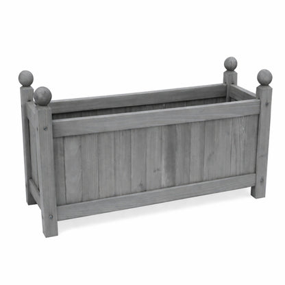 Wooden Rectangular Planter Box with PE Liner Outdoor Flower Pot