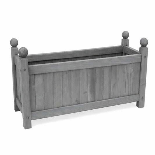 Wooden Rectangular Planter Box with PE Liner Outdoor Flower Pot