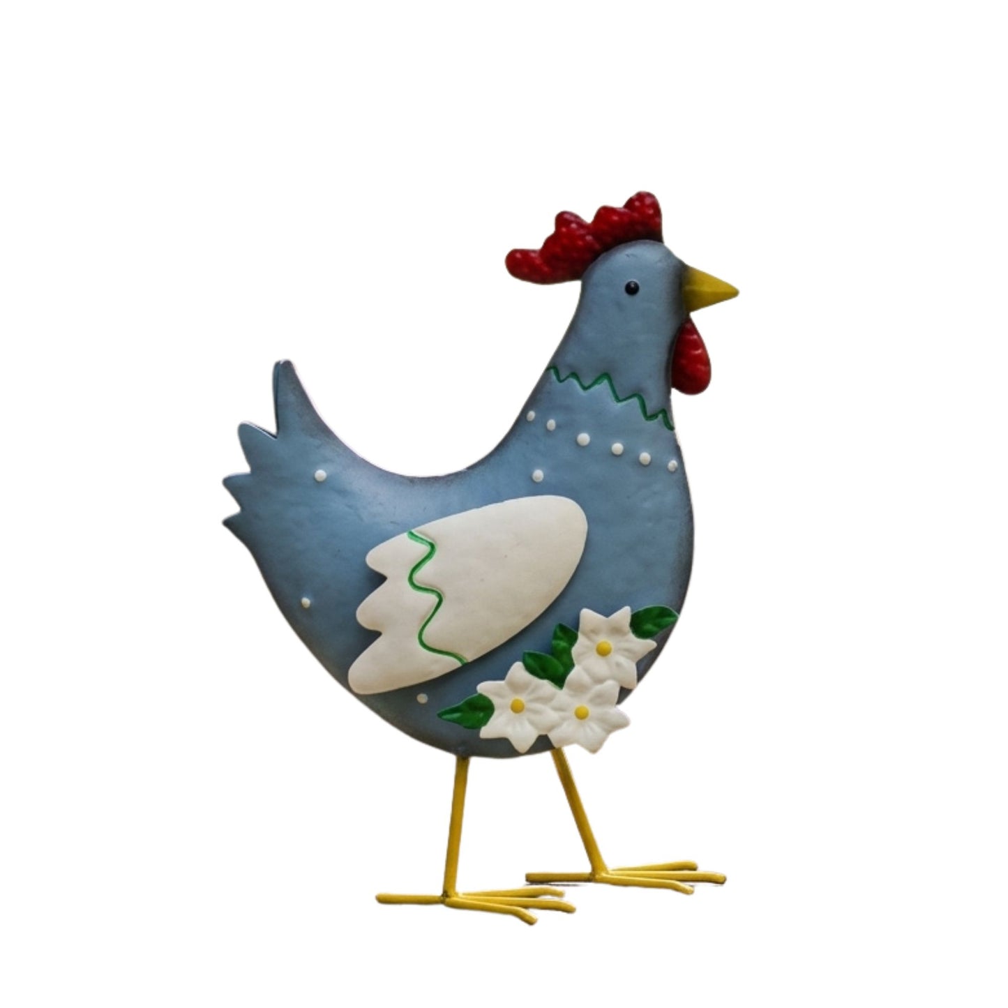 Metal Rooster Garden Statue Outdoor Rooster