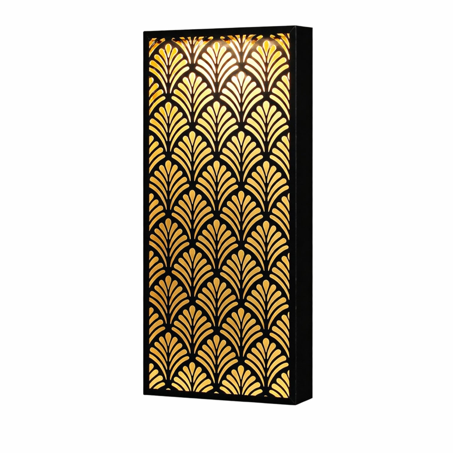XL Outdoor Solar Wall Light – Sleek Black Design, Automatic Night Lighting