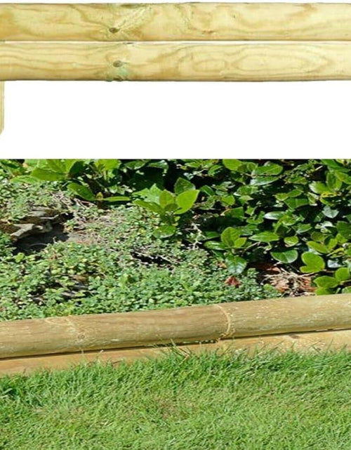 Load image into Gallery viewer, AAMEN 2 Bar Wooden Border Edging,Fixed Picket Fence Edging, Lawn Edging Border, Horizontal Log Roll Border Edging Ideal for Flowerbeds, Small Boundary Fencing(H 14 x W 100 x D 7 cm)
