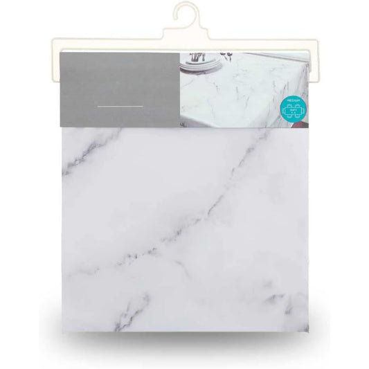 Rectangular Waterproof Tablecloth Grey Marble Print