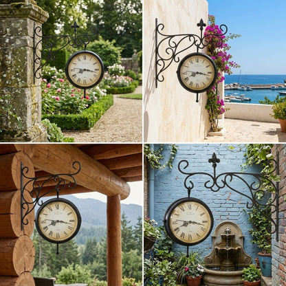 Classic Outdoor Station Clock for Home and Garden