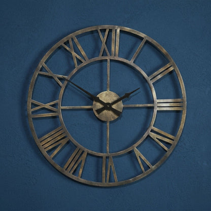 Large Metal Roman Numeral Wall Clock 50cm