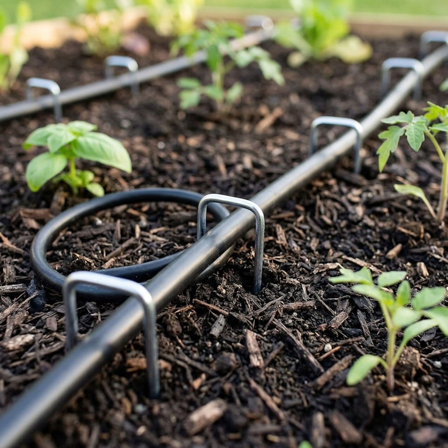 U-Shaped Garden Staples and Ground Hooks - 6 Pack