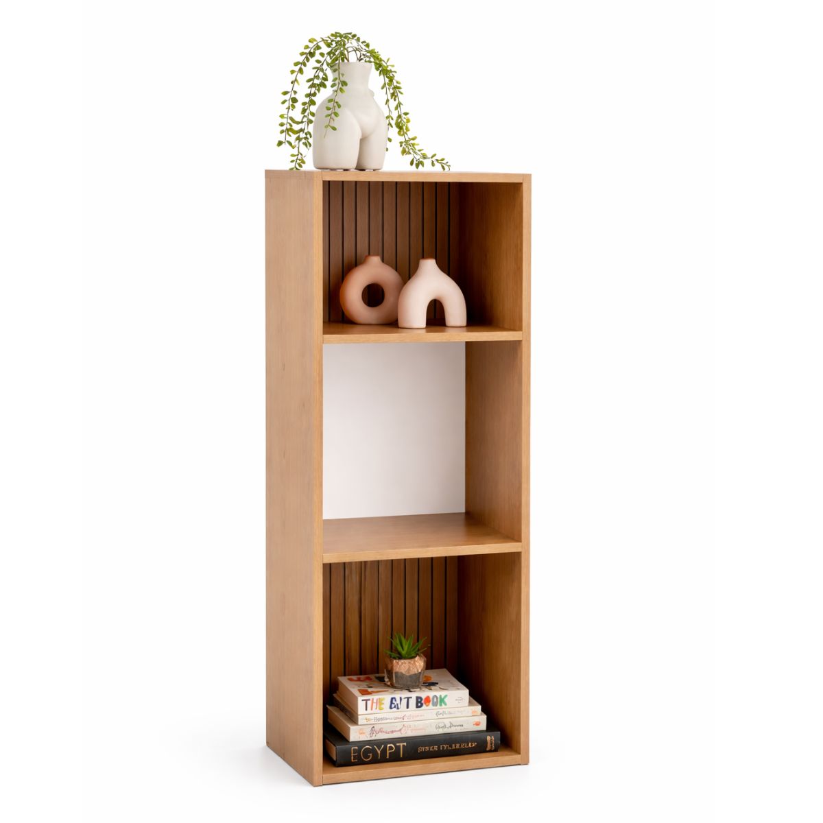 3-Tier Cube Storage Unit – Modern Wooden Bookcase & Shelving