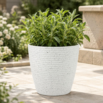 Thread Plastic Planter, Indoor Outdoor Speckled Planter