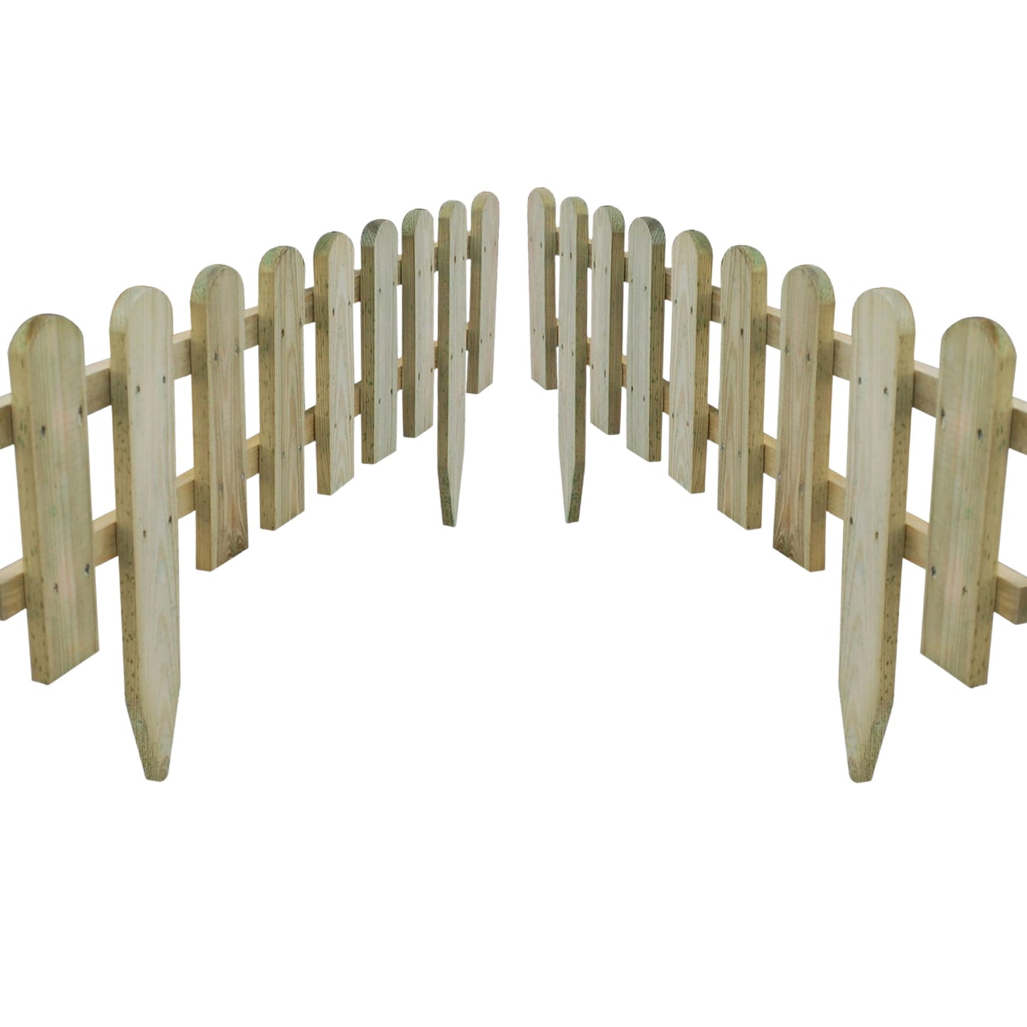 Natural Wooden Picket Fence Panel with Ground Spikes - 40 x 99cm