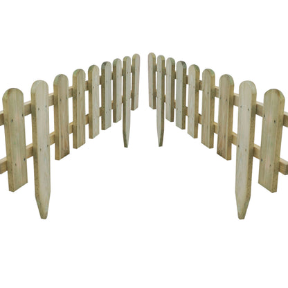 Natural Wooden Picket Fence Panel with Ground Spikes - 40 x 99cm