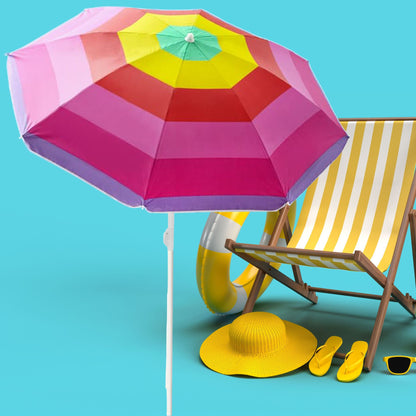 Summer Portable Beach Umbrella with UV Lining