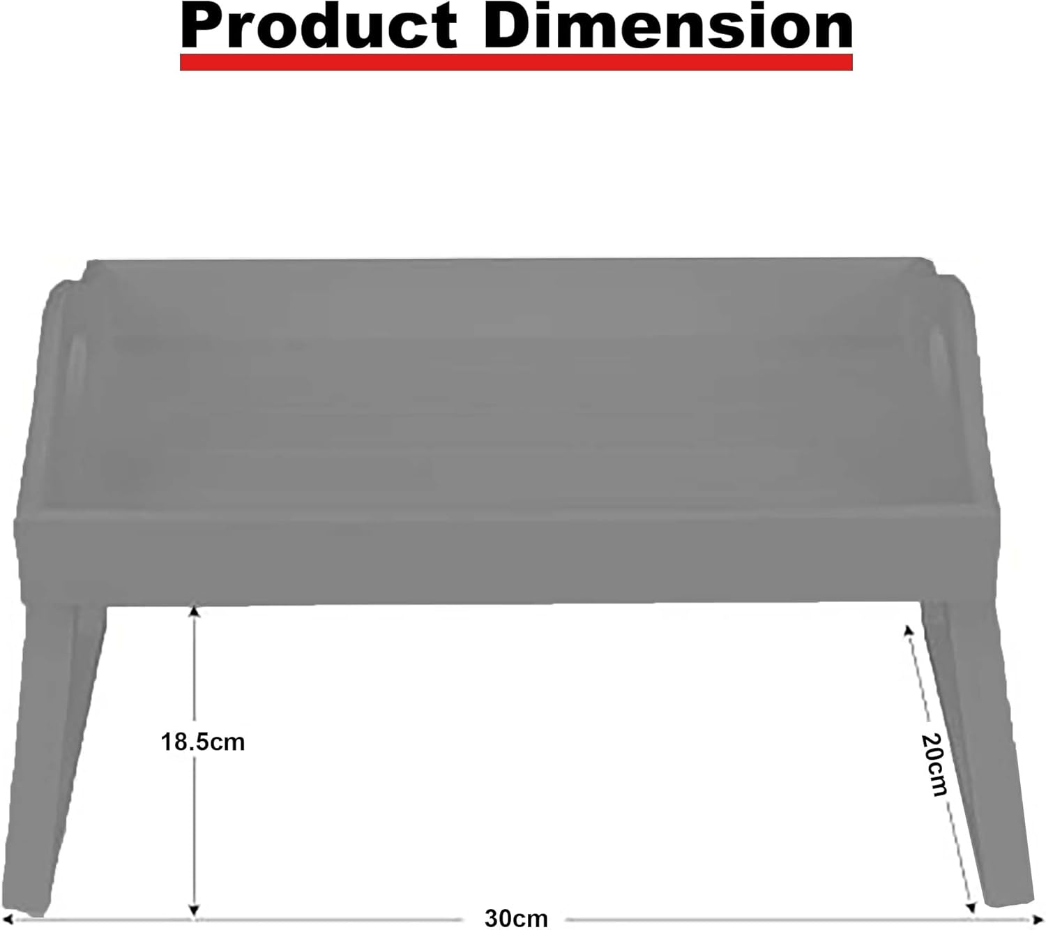 AAMEN Foldable Wooden Sofa Arm Tray – Clip-On Table for Coffee, Snacks & Remotes – Grey, No-Assembly, Eco-Friendly (W20 x L30 x H18.5cm)