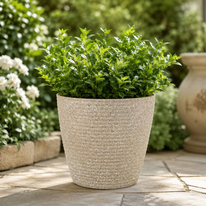Thread Plastic Planter, Indoor Outdoor Speckled Planter