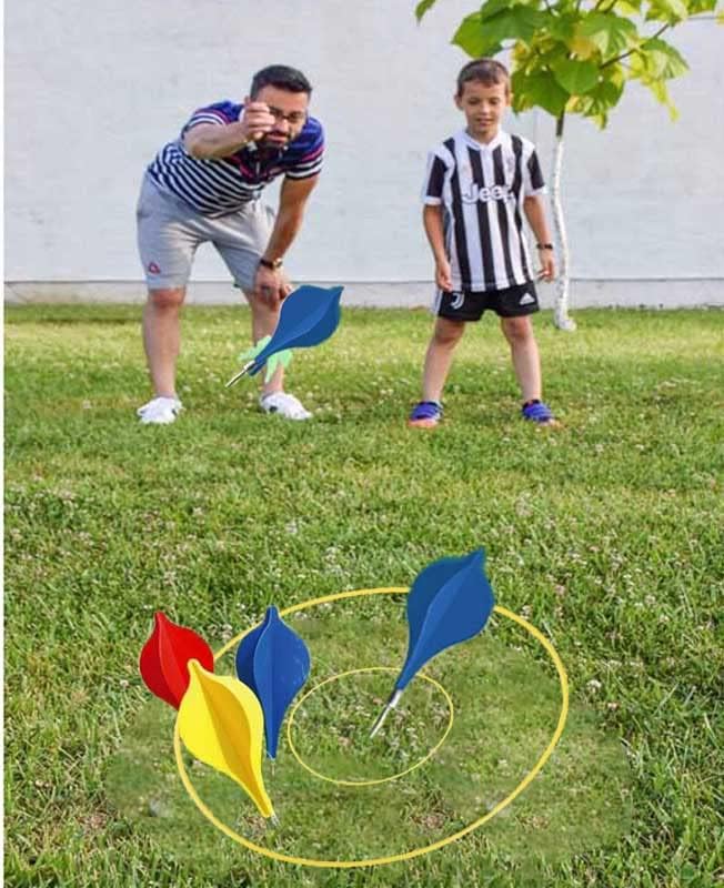 AAMEN Outdoor Garden Darts, Lawn Darts for Kids and Adults, Backyard Party Toy For Families - Multicolor