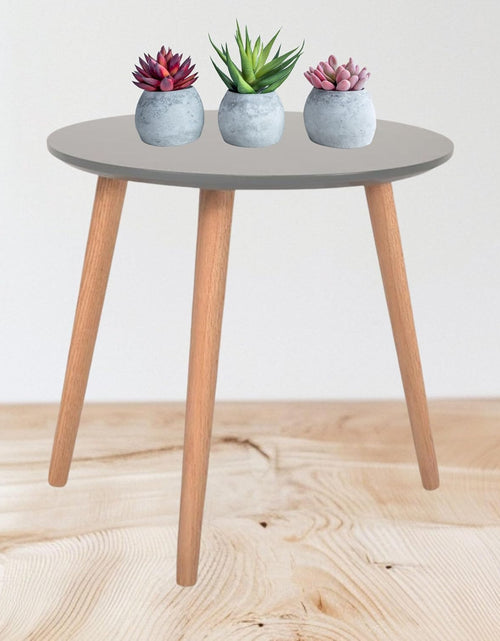 Load image into Gallery viewer, AAMEN Modern Scandinavian Round Coffee Table – 40cm White Top with Bamboo Legs

