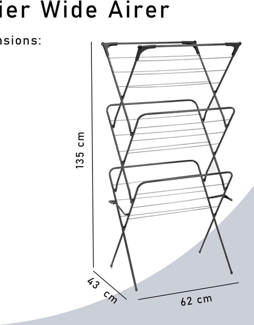 Load image into Gallery viewer, AAMEN 3 Tier Foldable Clothes Airer, Clothes Drying Rack with 14m of Drying Space, Indoor and Outdoor Laundry Drying Rack, Non-Slip Feet
